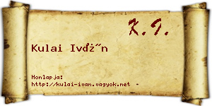 Kulai Iván névjegykártya